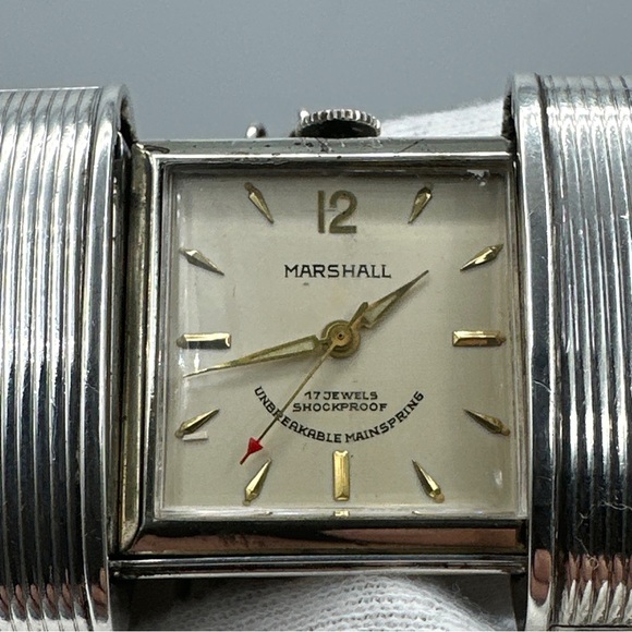 Vintage Marshall Sterling Silver Pocket Travel Watch Sliding Case #361 - Picture 8 of 13